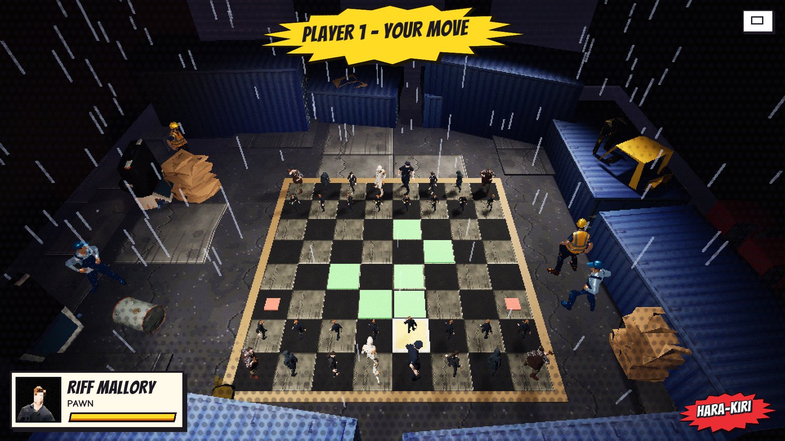 The board, mid-match